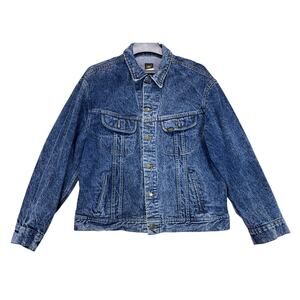 Lee Denim Trucker Jacket Men’s Large Blue Classic 4 Pocket Jean Jacket